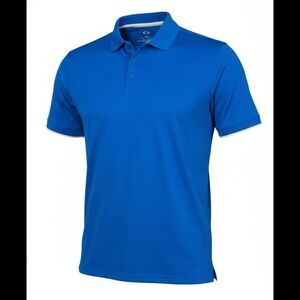 Oakley Blue Performance Polo Shirt Medium Tailored Fit Golf Athletic